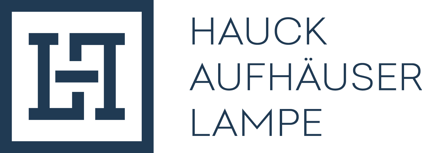 Über uns 11 Hauck Aufhäuser Lampe Logo in blau